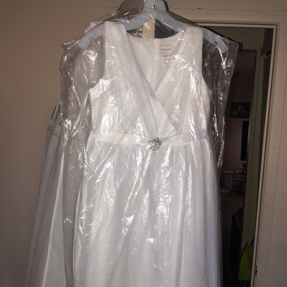 Flower girl dress all white with sparkle